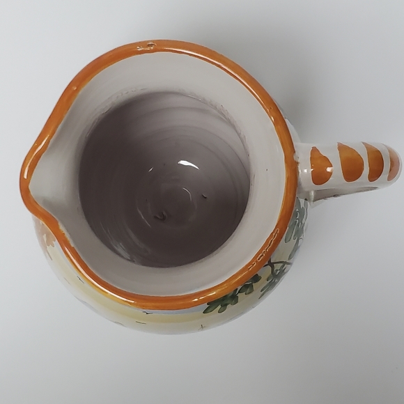 Italian Pottery Pitcher Handpainted Signed Made in Italy - Picture 6 of 10